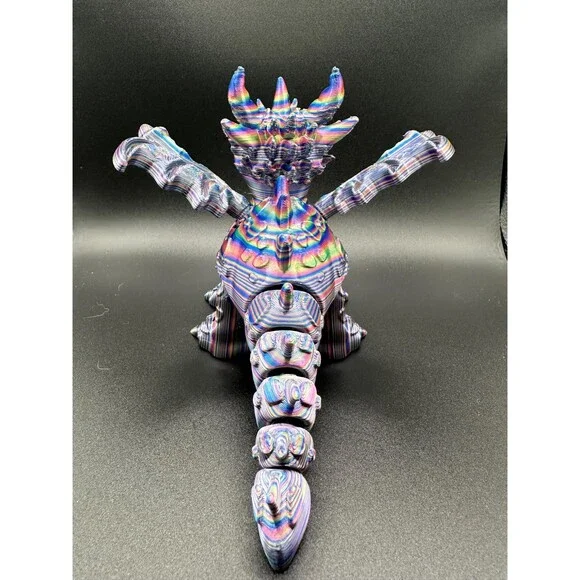 3D-Printed Articulated Crystal Baby Dragon 7" - Picture 4 of 5